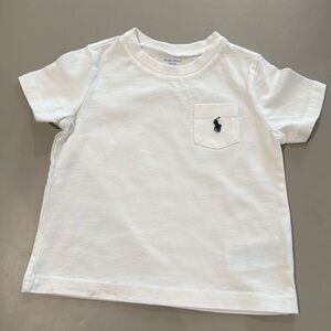 Baby Polo White T-Shirt with Pocket Size 18mos. Never Worn
